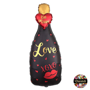 Be Mine Champagne Bottle Supershape Balloon